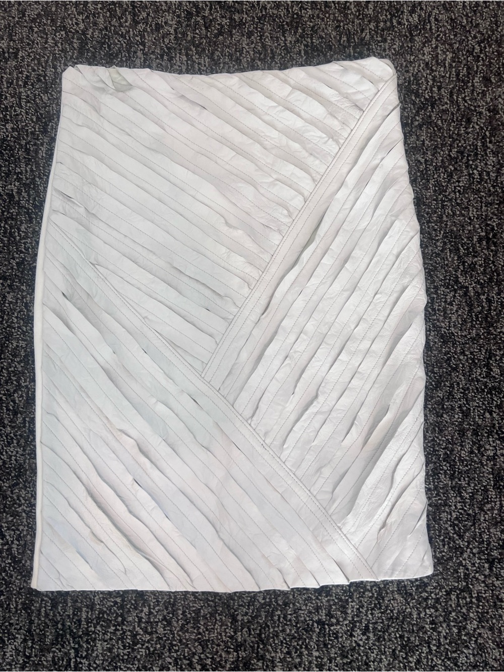 Catherine Malandrino NWT Ivory Lamb Leather Pleated Pencil Skirt